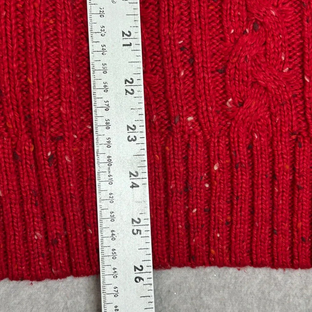 Vintage St Johns Bay Womens XL Red Cable Knit Button Shoulder Sweater cottage‎
